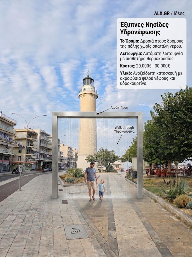 Έξυπνα Σημεία Δροσιάς με Υδρονέφωση